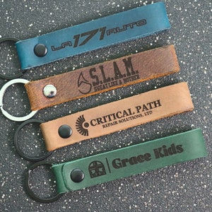 Business Logo Keychain, Custom Leather Keychain, Company Logo Keychain, Leather Keychain, Promotional Keychain,LOGO KEYCHAIN,ENGRAVED Keyfob