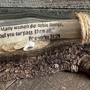 Handmade Bible Verse in a Bottle (Proverbs 31:29) | Christian Gift for Women | Rustic Scripture Gift | Inspirational Keepsake
