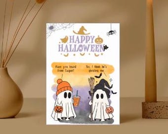 Happy Halloween Karte - Halloween Party - Bearbeitbare Halloween Karte