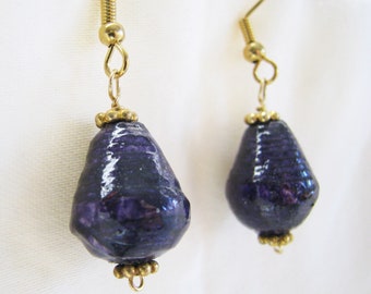 Purple Paper Earrings