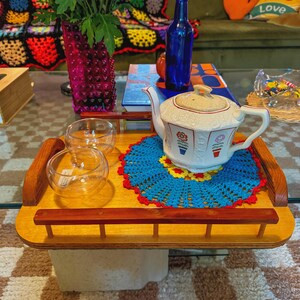 Retro 1970s/80s Handmade Wooden Tray