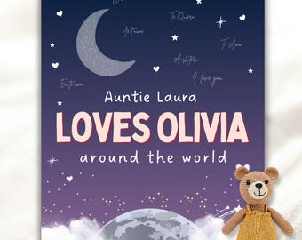 Personalized 'I Love You' Baby Book: Niece Gift, Granddaughter Gift, Personalized Kids Book from Auntie, Baby Shower Gift, Baby Girl Gift