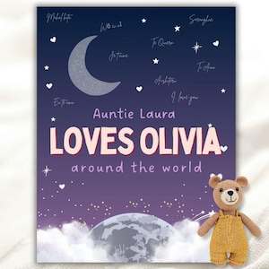 Livre personnalisé pour nièce, cadeau pour petite-fille, livre personnalisé pour fille, nouveau-né, cadeau tante