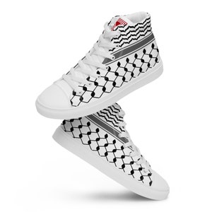 Herren Keffiyeh High-Tops Sneakers mit rotem Dreieck Akzent