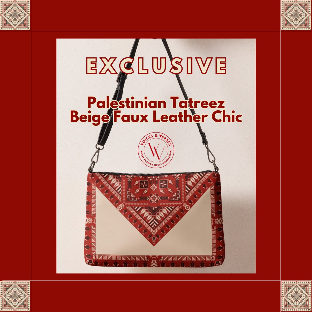 Floral Bag Strap – Handmade Black, Red, Green & Orange Palestinian Tatreez