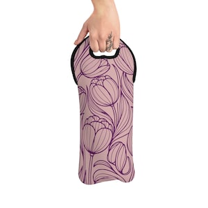 Floral Wine Tote Bag - Elegant Wine Carrier for Wine Lovers, Perfect Gift for Housewarming, Weddings, and Picnics - Wine Carrier - Wine Tote