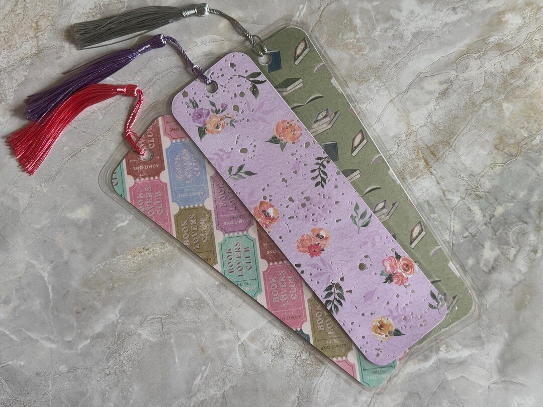 Floral Laminated Bookmark Set of 3 – Book Lover Gift With Tassel - Etsy