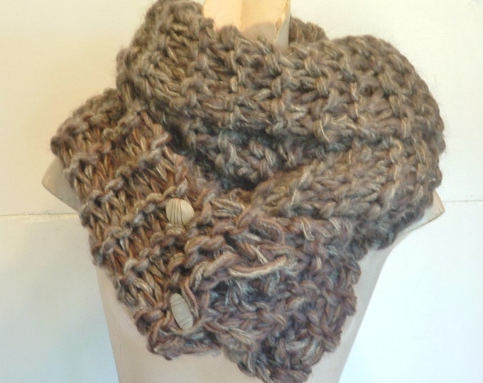 Shawl Scarf Wrap Cowl Chunky Knit Ultra Soft Warm Browns Etsy