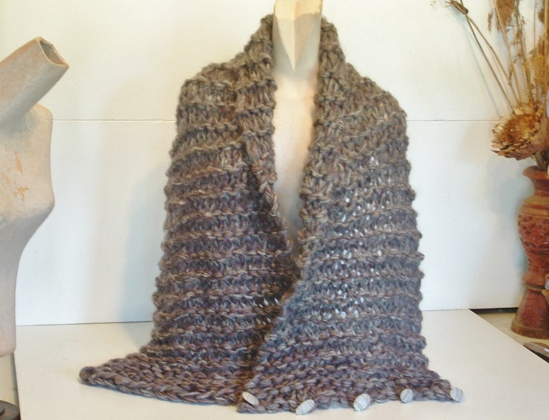 Shawl scarf wrap cowl chunky knit ultra soft warm browns Etsy