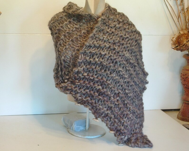 Shawl scarf wrap cowl chunky knit ultra soft warm browns Etsy