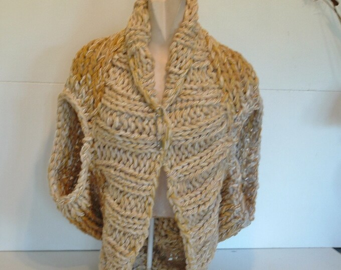 Super Chunky Knit Womens Wrap Sweater Shrug Style Sleeveless Etsy