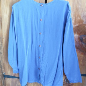 Silk blouse vintage Alfred Sung Express woman's size 10 royal blue shirt in excellent used condition with no apparent imperfections image 6