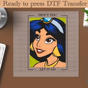 Disney Princess Ready To Press,Disney Heat Transfer, Jasmine DTF, Princess Jasmine DTF, Disney Girl or Woman Transfer