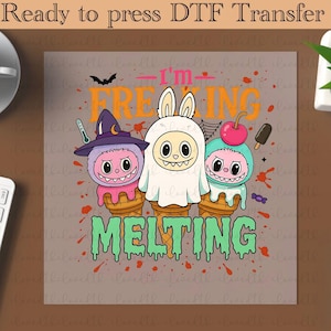 Halloween Doll Cartoon dtf, Color Doll dtf, Halloween Pink Cartoon Character ready to press ,Heat Transfer, Girl or Woman Transfer