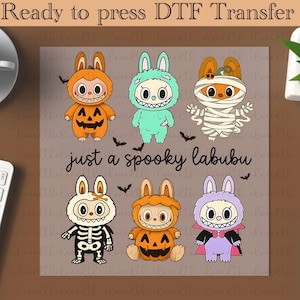 Halloween Doll Cartoon dtf, Color Doll dtf, Halloween Pink Cartoon Character ready to press ,Heat Transfer, Girl or Woman Transfer