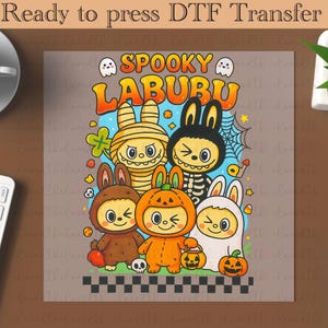 Halloween Doll Cartoon dtf, Color Doll dtf, Halloween Pink Cartoon Character ready to press ,Heat Transfer, Girl or Woman Transfer