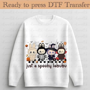 Halloween Doll Cartoon dtf, Color Doll dtf, Halloween Pink Cartoon Character ready to press ,Heat Transfer, Girl or Woman Transfer