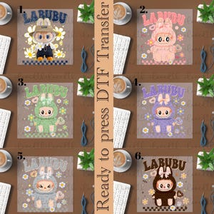 Doll Cartoon dtf, Color Doll dtf, Pink Cartoon Character ready to press ,Heat Transfer, Girl or Woman Transfer