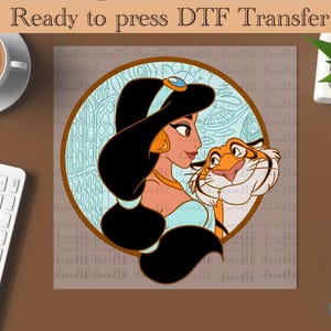Disney Princess Ready To Press,Disney Heat Transfer, Jasmine DTF, Princess Jasmine DTF, Disney Girl or Woman Transfer
