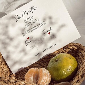 6 maanden verjaardagscadeau vriend cadeau-ideeën Cadeaus voor mannen Gepersonaliseerde kaartafdruk 6 maanden cadeau Dating verjaardag