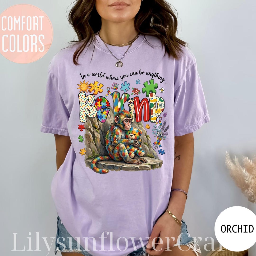 Autism Punch Monkey Png, Autism Be Kind Message PNG, Kindness Matters ...