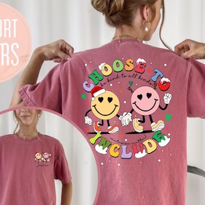 Christmas Choose To Include Shirt, Custom Name Sped Teacher Shirt, Xmas Autism Awareness, Neurodiversity Shirts, Xmas Autism Acceptance Gift