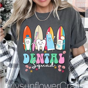 Camiseta de verano del equipo dental, camiseta divertida de verano del dentista, camiseta del higienista dental, camiseta de pasta de dientes y dientes, camiseta de verano Mint To Be