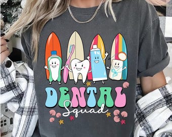 Dental squad Summer T-shirt, Funny Dentist Summer Shirt, Dental hygienist Tee, Toothpaste and Tooth Shirt, Mint To Be Summer Tee