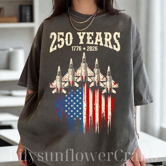 Patriotic Jet Fighter Png, America 250 Png, 1776-2026, USA 250th Anniversary, America 250 Emblem, Semiquincentennial, 250th Birthday Png
