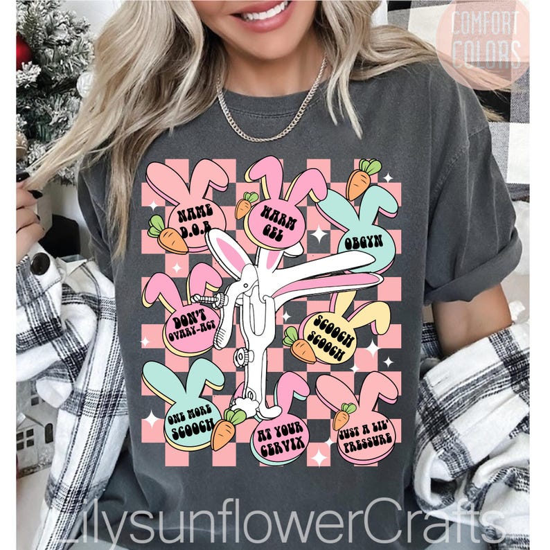 Hoppy Easter Speculum Obgyn Nurse Shirt, Easter Day Obstetrics Shirt ...