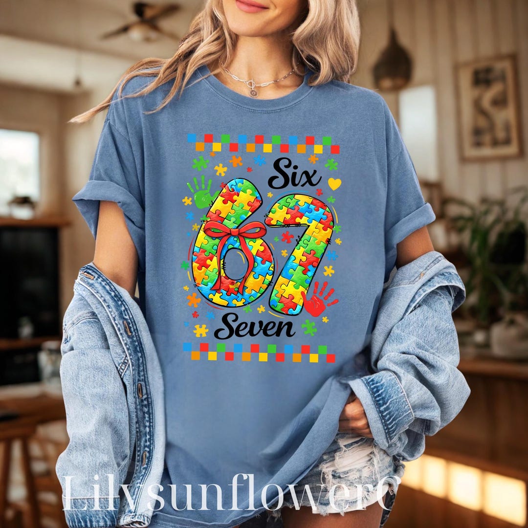 Six Seven Autism Png, Autism Awareness Puzzle, Neurodiversity PNG, 67 ...