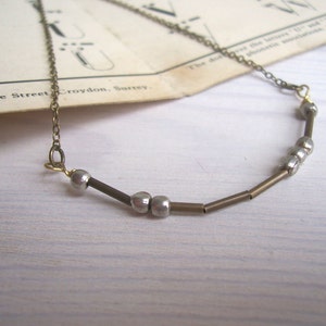 Love Morse Code necklace - mixed metals - personalised message - dots and dashes