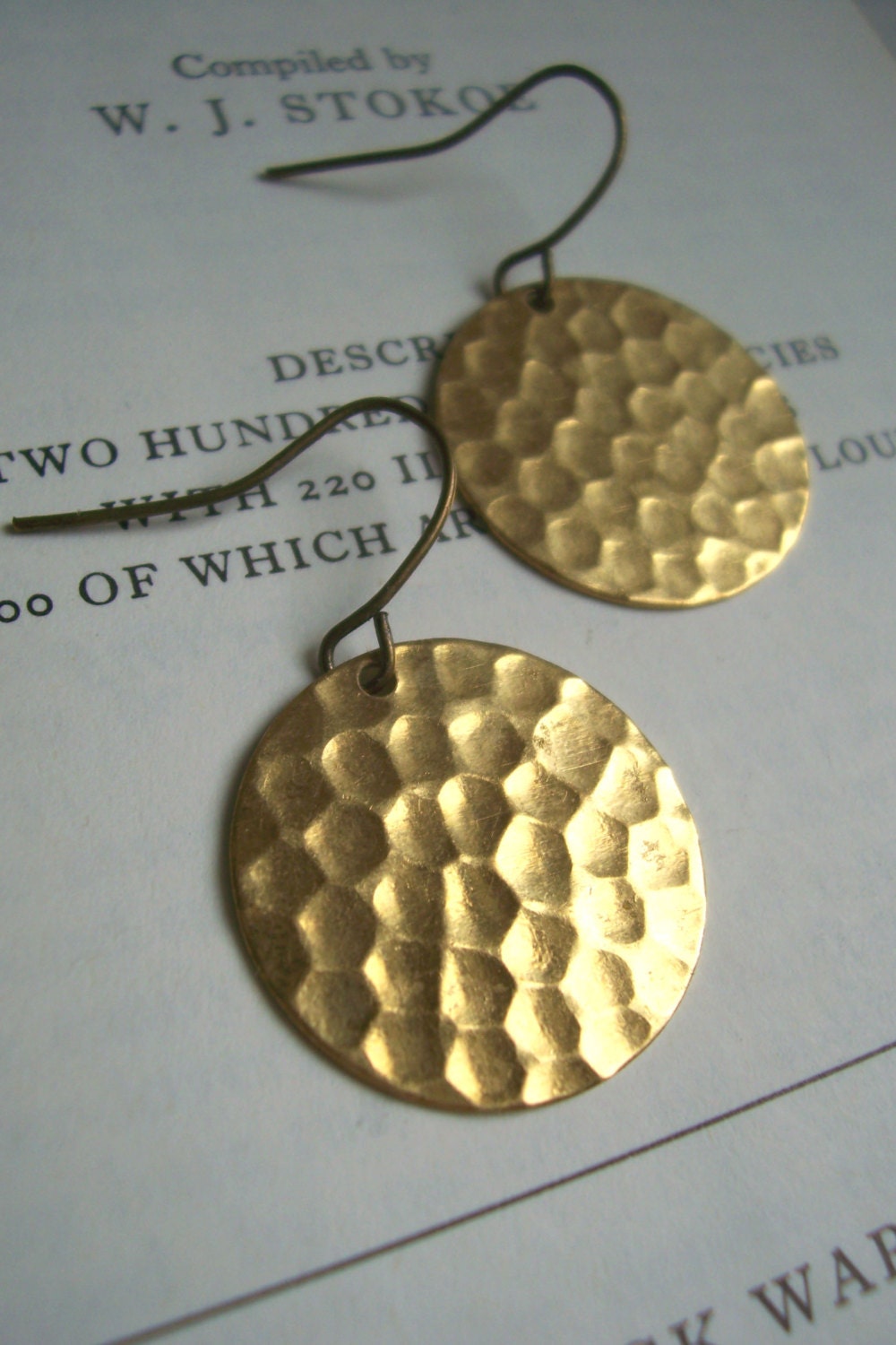 Earrings Round Hammered Discs Gold - Bec Stern