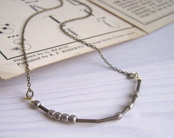 Luck Morse Code necklace - mixed metals - dots and dashes - customisable jewellery - good luck gift