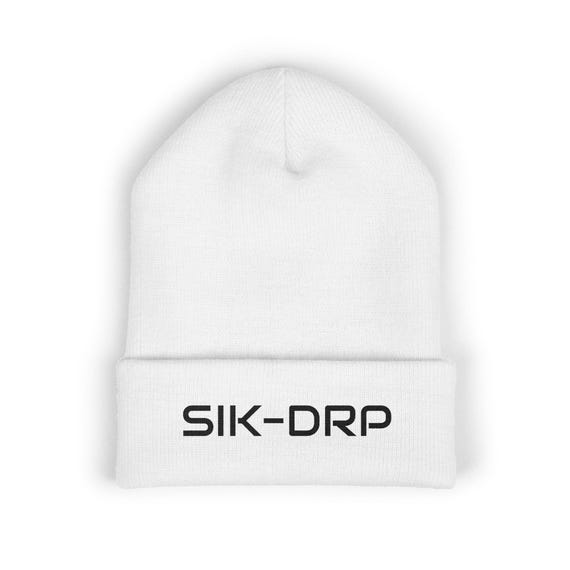 Embroidered Classic Beanie, SIKDRP Brand Winter Hat, Hipster Knit Cap, Minimalist Cuffed Toque, Urban Streetwear Ski Skull Cap