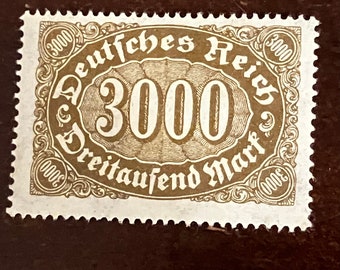Vintage Briefmarke Deutsches Reich 1922 3000 Mark Stempel Deutsches Reich Seltene unbenutzte Briefmarke Geschenk für Briefmarkensammler Philatelisten Geschenk