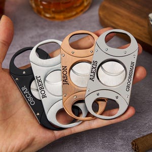 Groomsman Cigar Cutter Custom Cigar Cutter Personalized Cigar Accessories Engraved Cigar Cutter Groomsman Gift Idea Christmas Gift for Dad