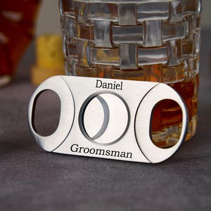 Personalized Cigar Cutter,Engraved Cigar Cutter,Custom Cigar Cutter,Groomsman Gift,Christmas Gift for Him,Wedding Gift,Bachelor Party Gift