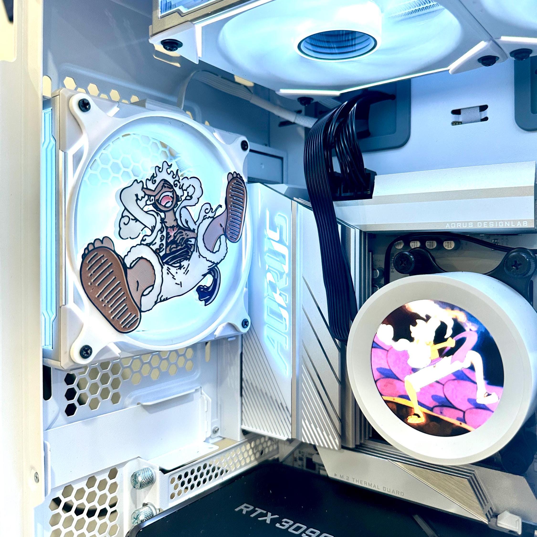 Luffy Sun God Nika Gear 5 One Piece Gaming Computer PC Fan Shroud Grill ...