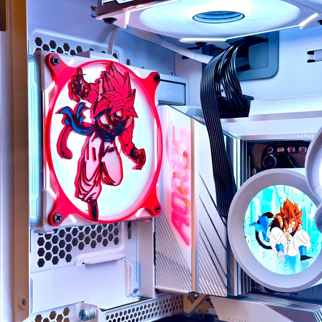 Go Geta Red Gaming Computer PC Fan Shroud Grill Cover Custom Anime Gift ...
