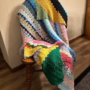 Multi-color C2C crochet blanket