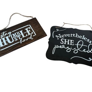 Hand-Drawn Quote Wooden Sign: Hand-Painted Hanging Plaque