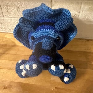 Mini Crochet Triceratops Plushy