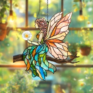SALDI 50% Fairy ACRILICO Acchiappasole Fairy Lightcatcher Enchanted Forest Fairy Window Hanging Elf Ornament Fairy Garden per gli amanti delle fate, regalo