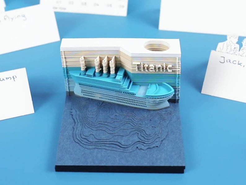 Tita.nic 2025 Calendar, 3D Memo Pad, Omoshiroi Block, Office Decor
