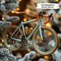 Custom Road Bike Christmas Ornament – Cyclist Holiday Tree Decoration With Aqua Bicycle Design
