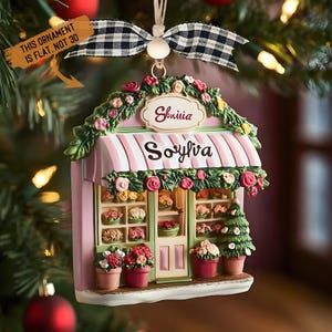 Personalisierte Floristen 2D Flache Acrylverzierung, Benutzerdefinierte Blumenladenverzierung, Perfektes Weihnachtsgeschenk für Blumenliebhaber und Blumenladenbesitzer