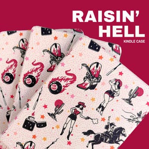 Raisin' Hell Kindleケース | 読書好きのための電子書籍リーダーカバー | 読書家へのギフト | BookTok & Bookstagram | Kindle Paperwhite | Kindle Colorsoft