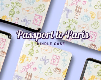 Passport to Paris Kindle-fodral | Kindle-fodral för bokälskare | Presenter till läsare | BookTok & Bookstagram | Kindle Paperwhite | Kindle Oasis