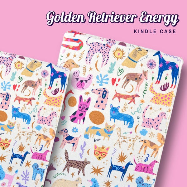 Golden Retriever Energy Kindle Case | Kindle Paperwhite 11 | Kindle Oasis | Bookish | Romance Reader | BookTok | Bookstagram |